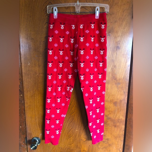 Women’s Sweater Project Reindeer Warm Winter Leggings - Picture 1 of 3